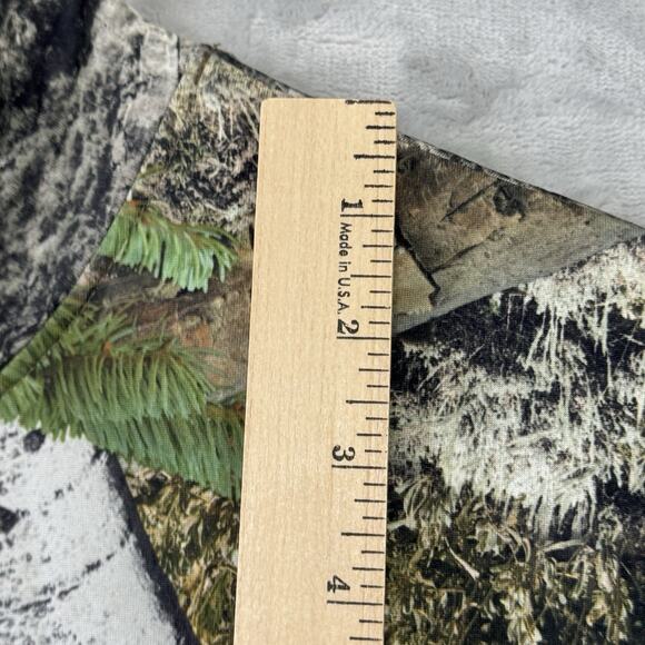 Mossy Oak Top Mens Medium Camo Mock Neck Long Elastic Sleeve Hunting Outdoor - Picture 6 of 10